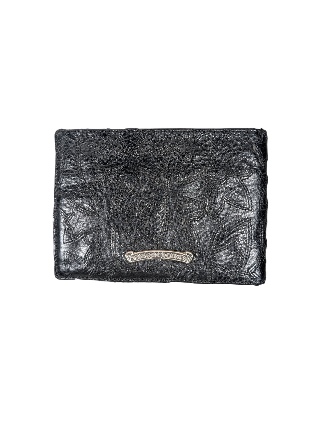 Chrome Hearts Cemetery Cross Patch Bi-Fold Wallet Sterling Silver Hardware