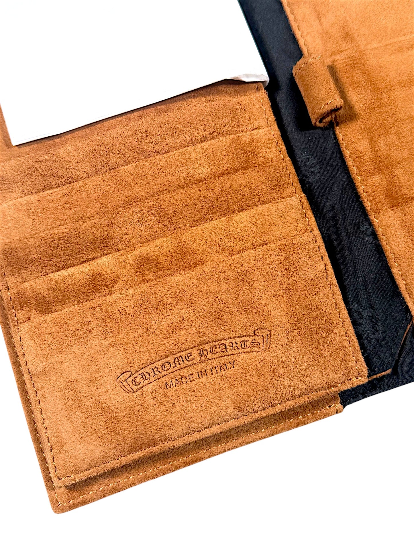 Chrome Hearts Suede Rhodium Wave Wallet Luxury Streetwear