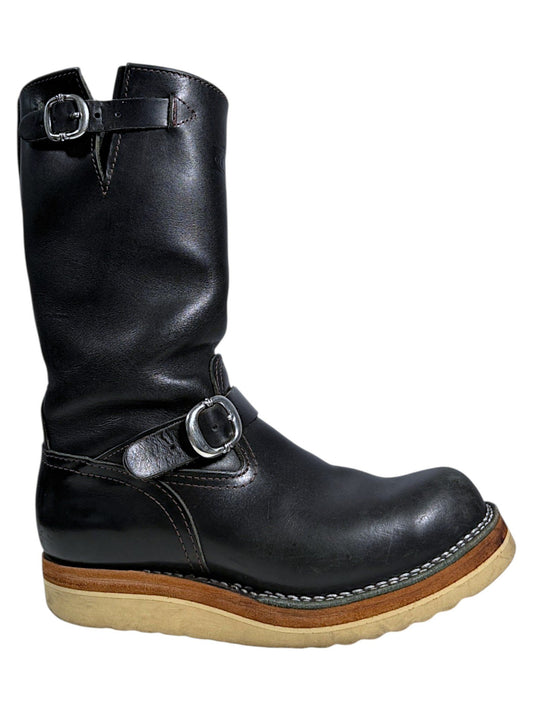 Chrome Hearts Wesco Gunslinger Engineer Boots Black Leather Silver Buckle