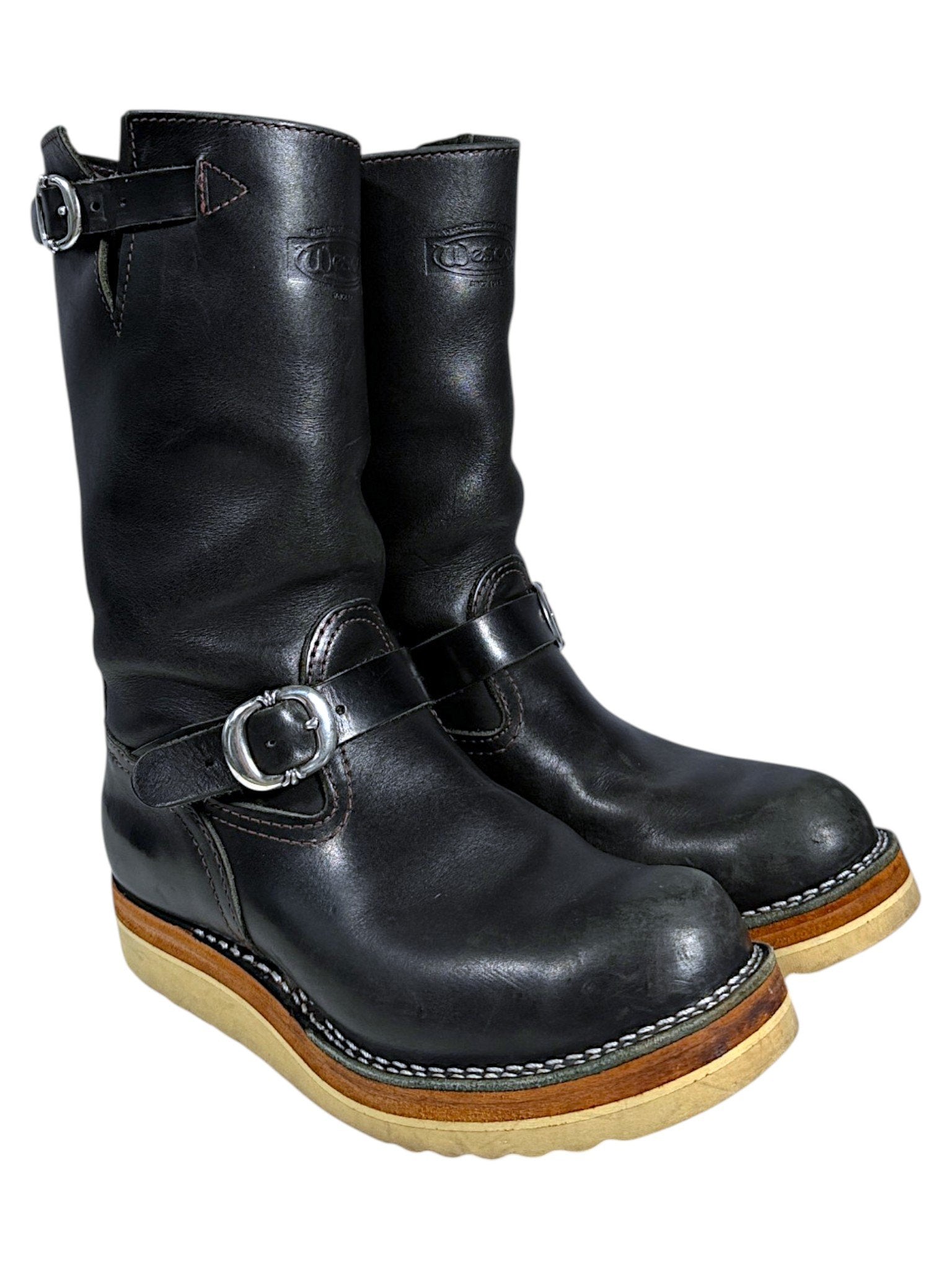 Silver Gunslinger Harness Buckle Chrome Hearts Wesco Black Boots