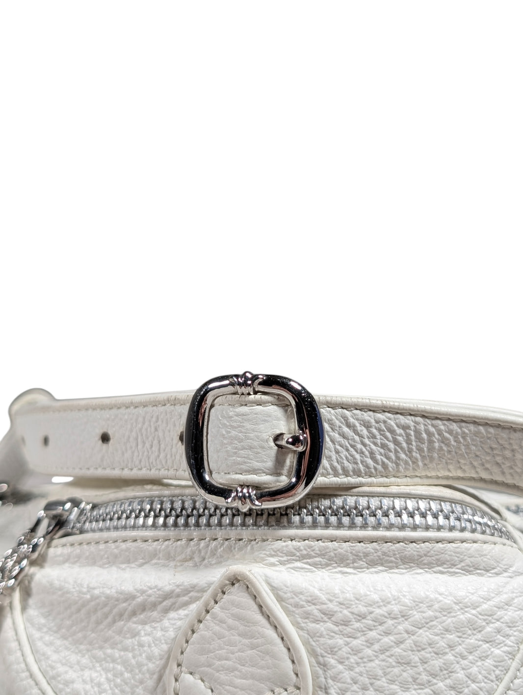 Chrome Hearts Mini Snat Pack White Leather Bag Authenticated Designer