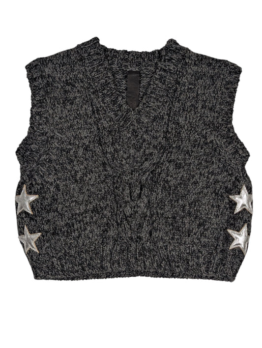 Chrome Hearts Women's Star Patch Cashmere Sweater Vest Authentic Sweaters