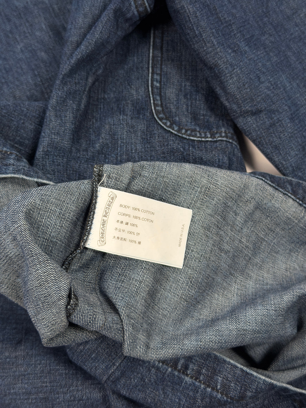Made in USA Chrome Hearts Work Dog Denim Jacket Blue