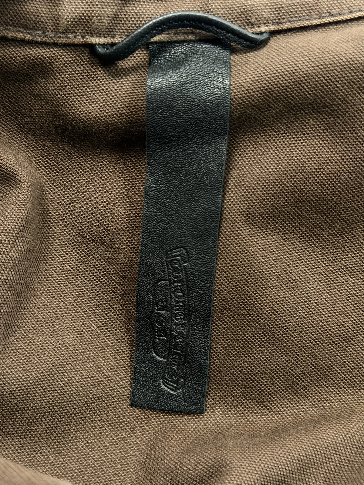 Leather Scroll Label Chrome Hearts Brown Work Dog Canvas Jacket