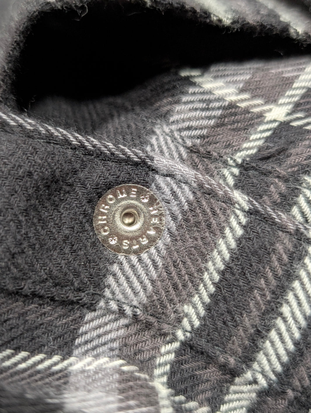 Chrome Hearts Work Dog Flannel Plaid Shirt Authenticated Designer