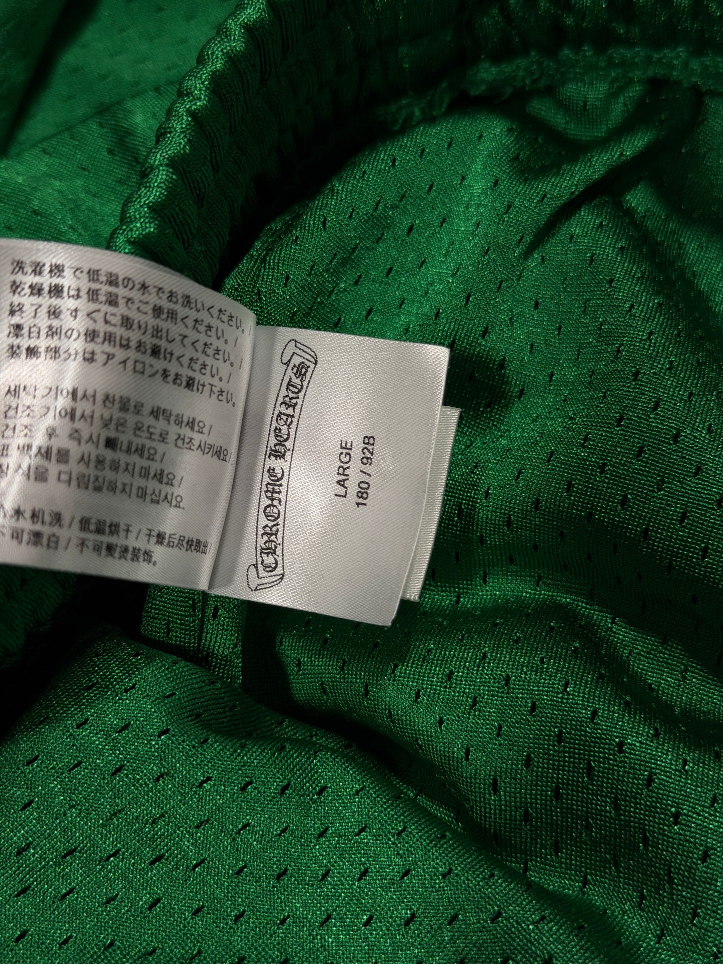 Scroll Logo Shorts Chrome Hearts Green Stadium Tag