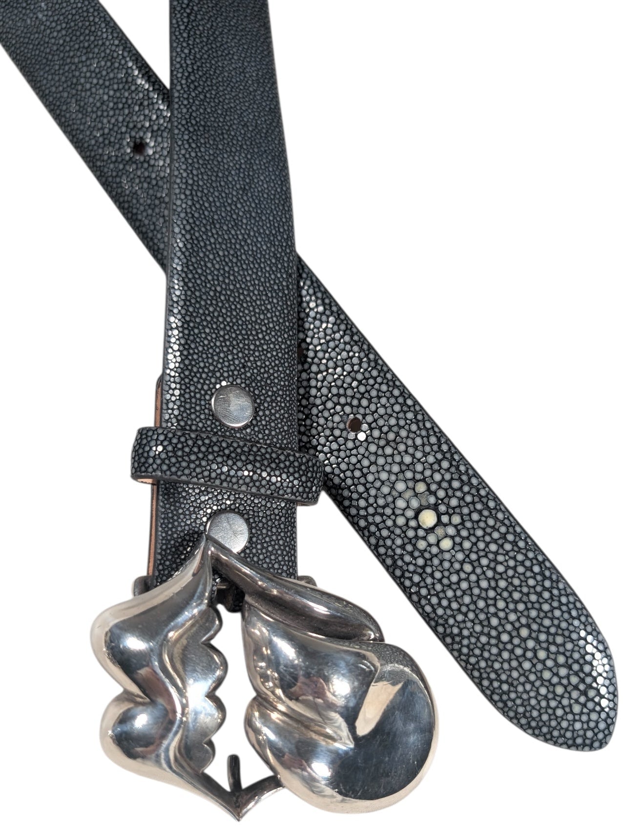 Exotic Caviar Stingray Leather Belt Strap