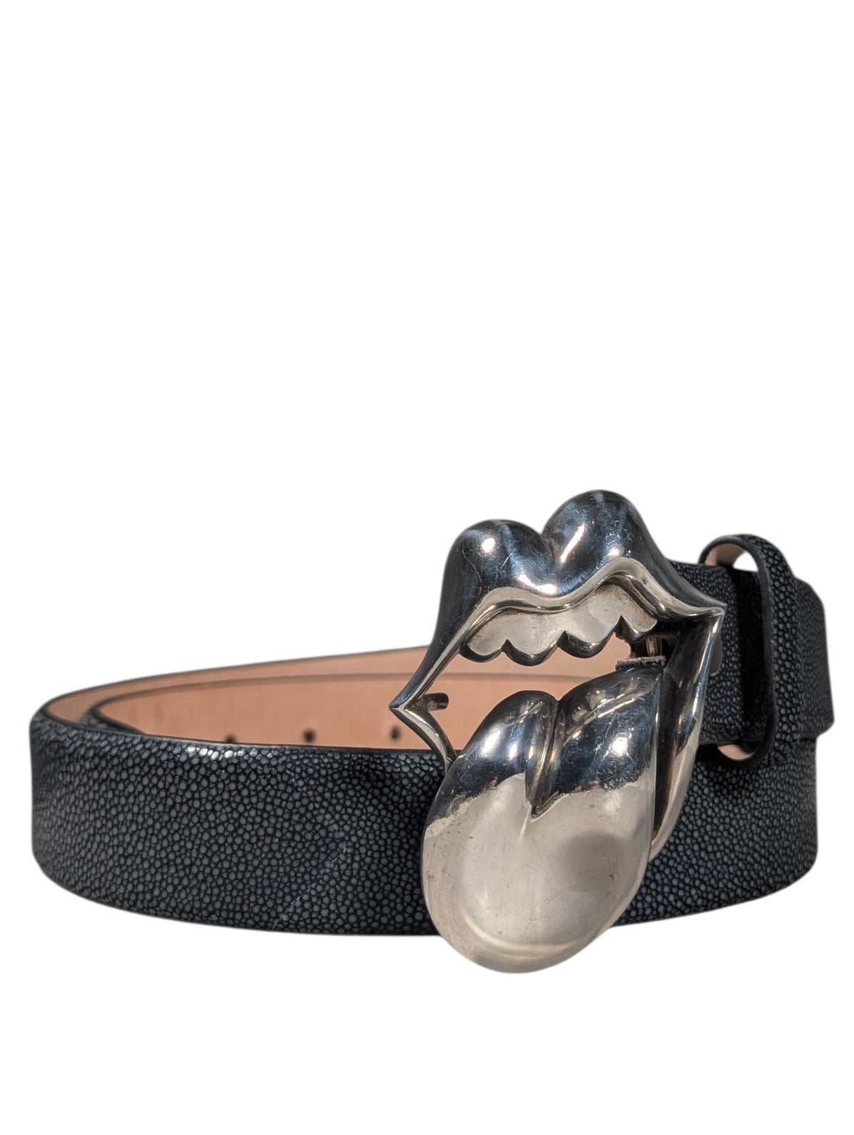 Exotic Caviar Stingray Leather Belt Strap