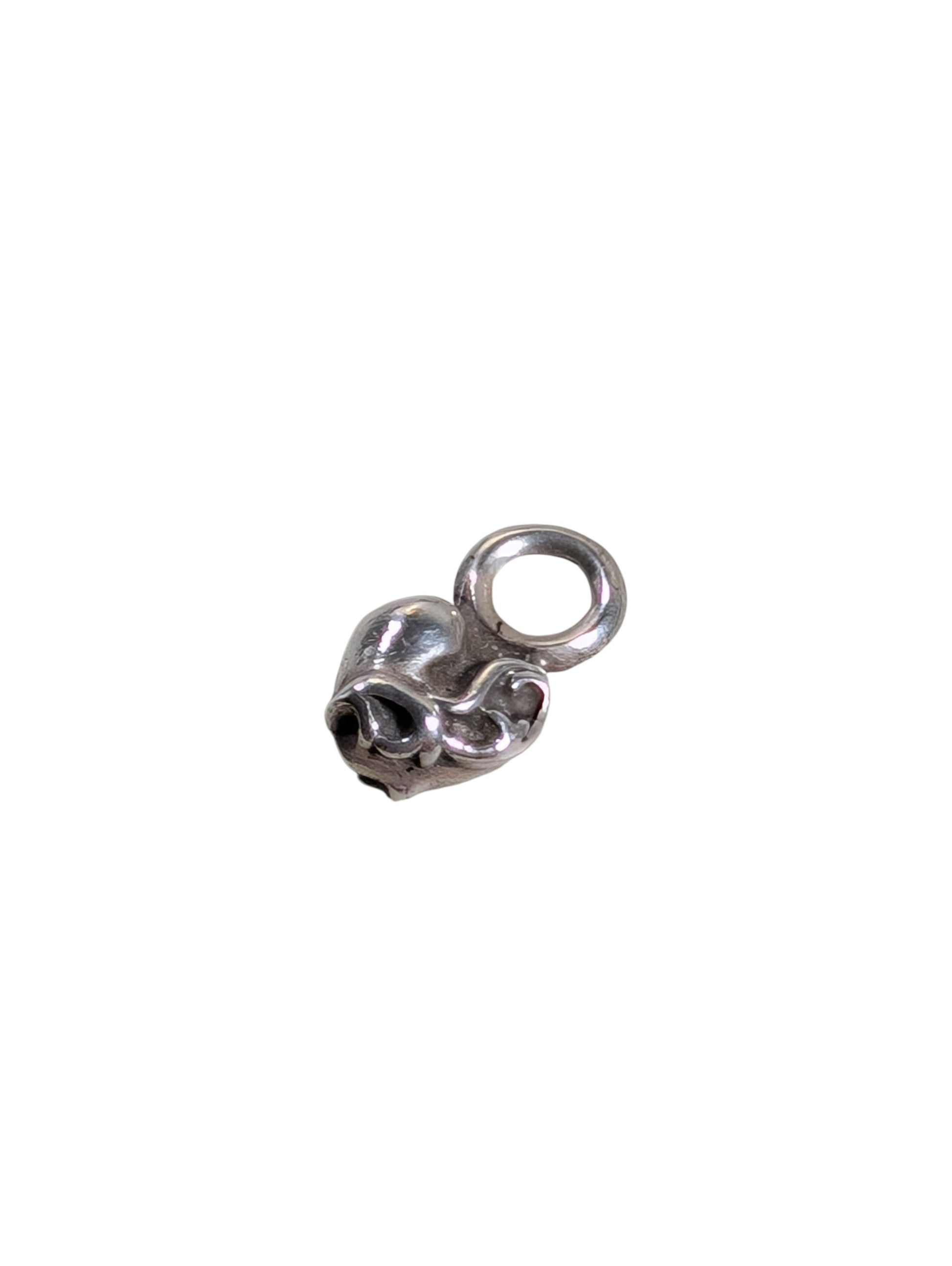 chrome hearts mini vine heart charm pendant sterling silver 925 back view jewelry necklace charm