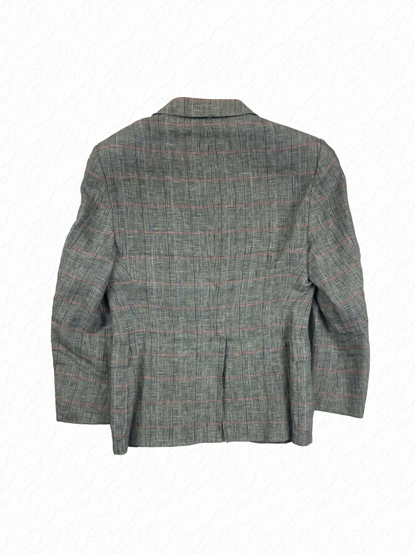 Thom Browne grey linen sport coat with signature striped lining