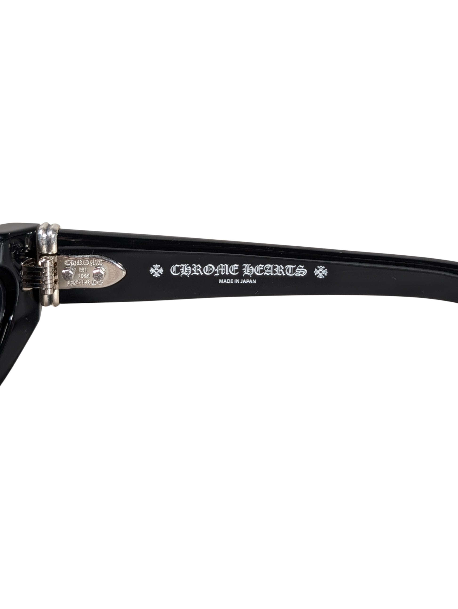 chrome hearts edenbox sunglasses arm detail black silver cemetery triple cross eyewear jewelry
