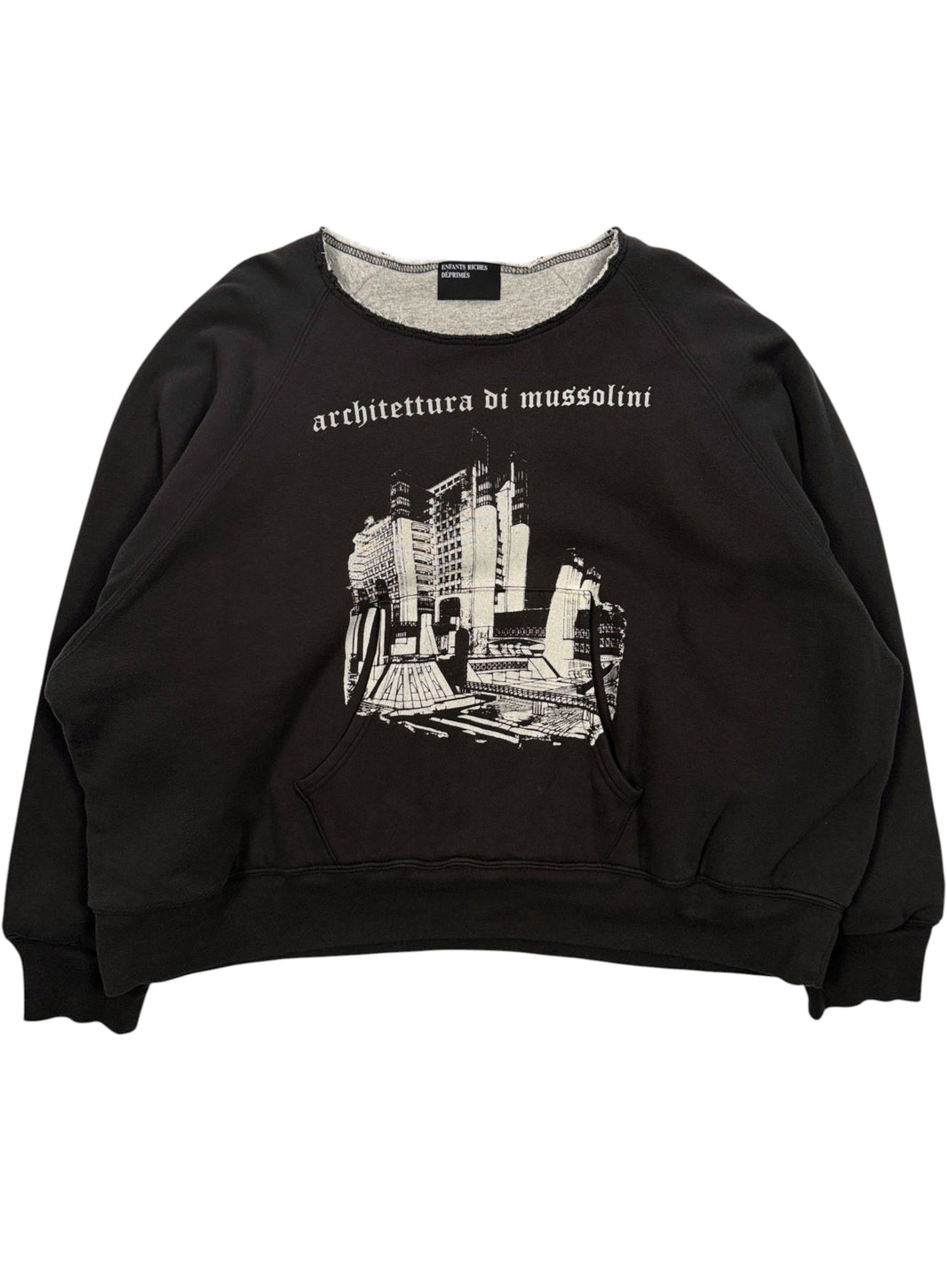Enfants Riches Déprimés Architettura Di Mussolini Black Raglan Sweatshirt