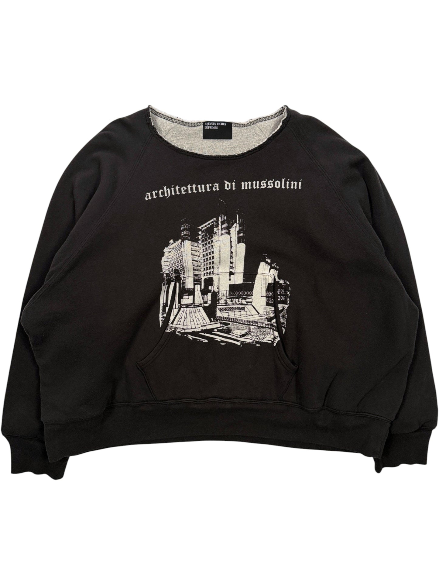Enfants Riches Déprimés Architettura Di Mussolini Black Raglan Sweatshirt
