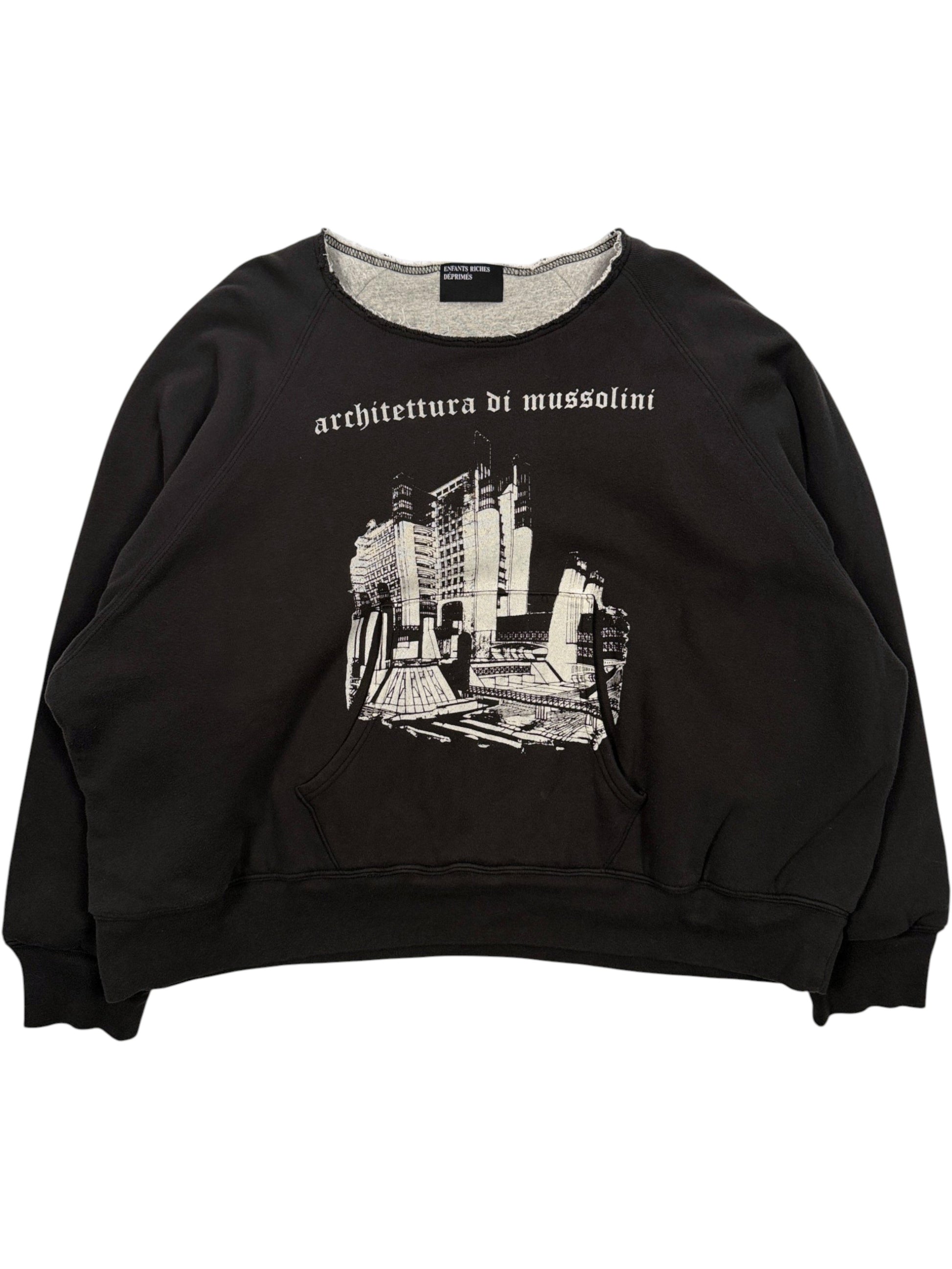 Enfants Riches Déprimés Architettura Di Mussolini Black Raglan Sweatshirt