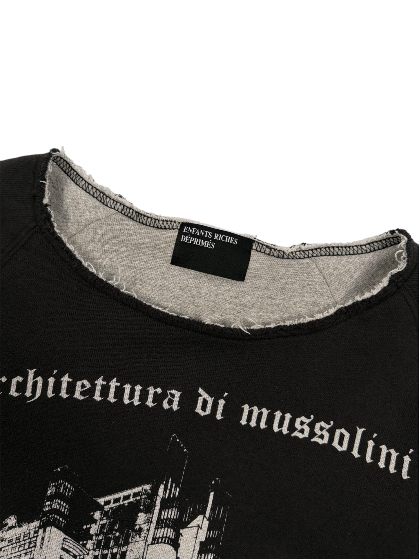Architettura Di Mussolini Architecture Print ERD Raw Neckline Cotton Loop Terry