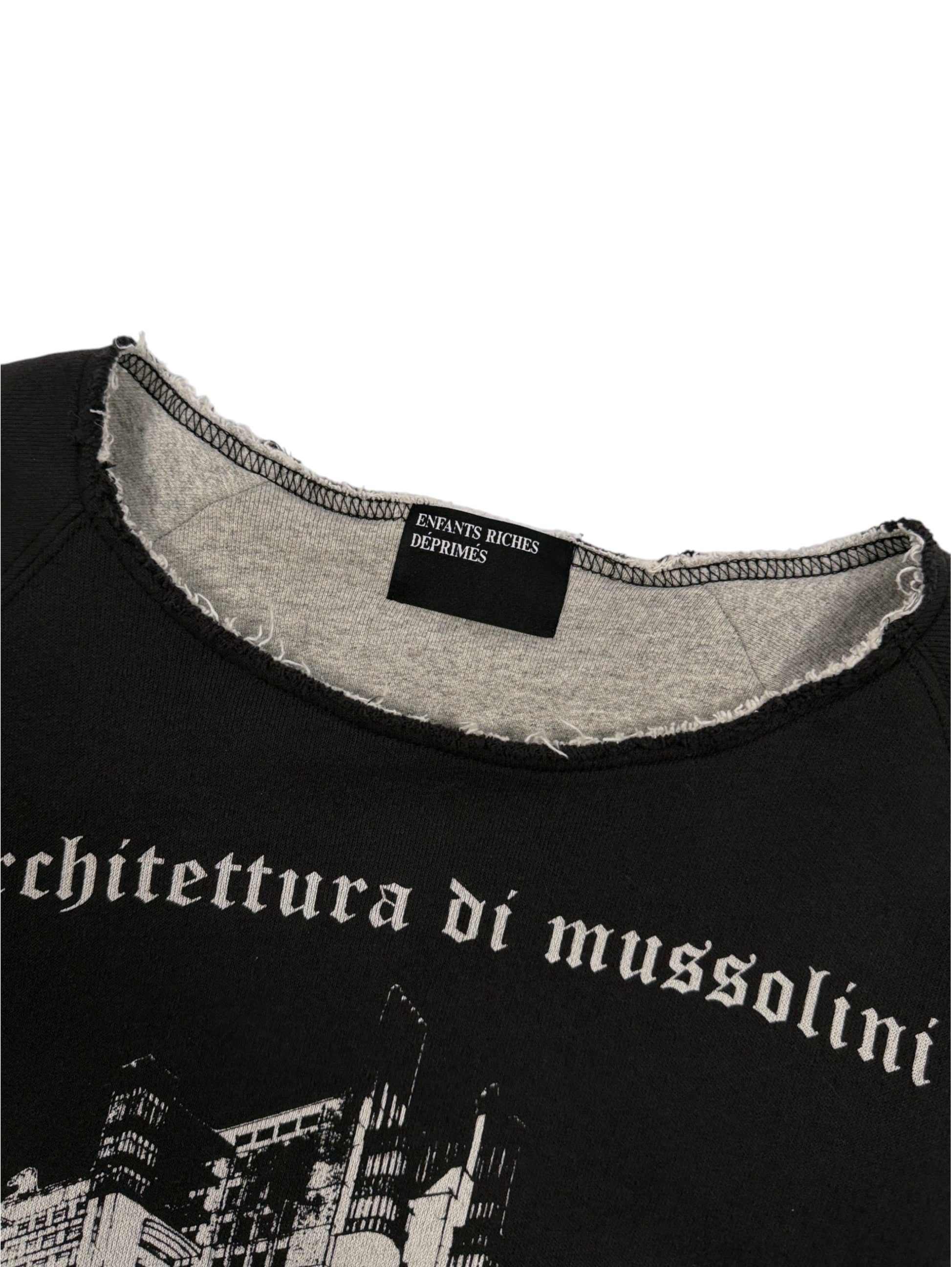 Architettura Di Mussolini Architecture Print ERD Raw Neckline Cotton Loop Terry