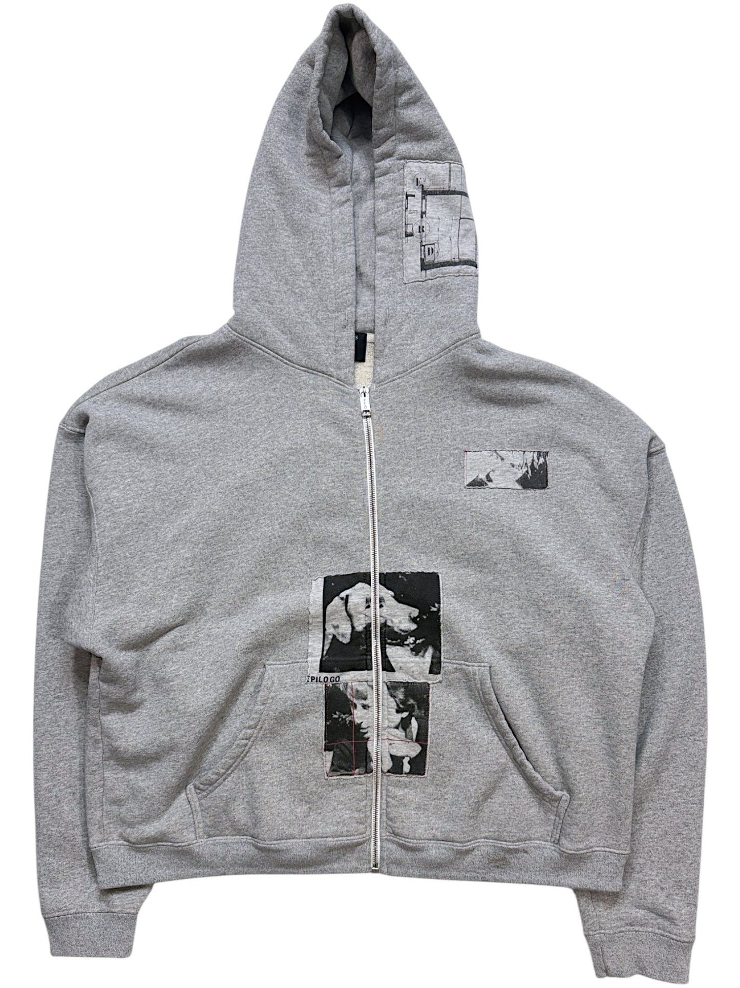 Assemblage Hand-Stitched Photo Patch Hoodie ERD Grey