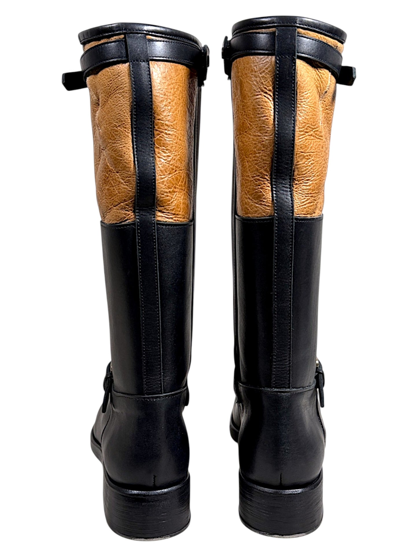 ERD Soviet Arctic Shearling Buckle Leather Boots