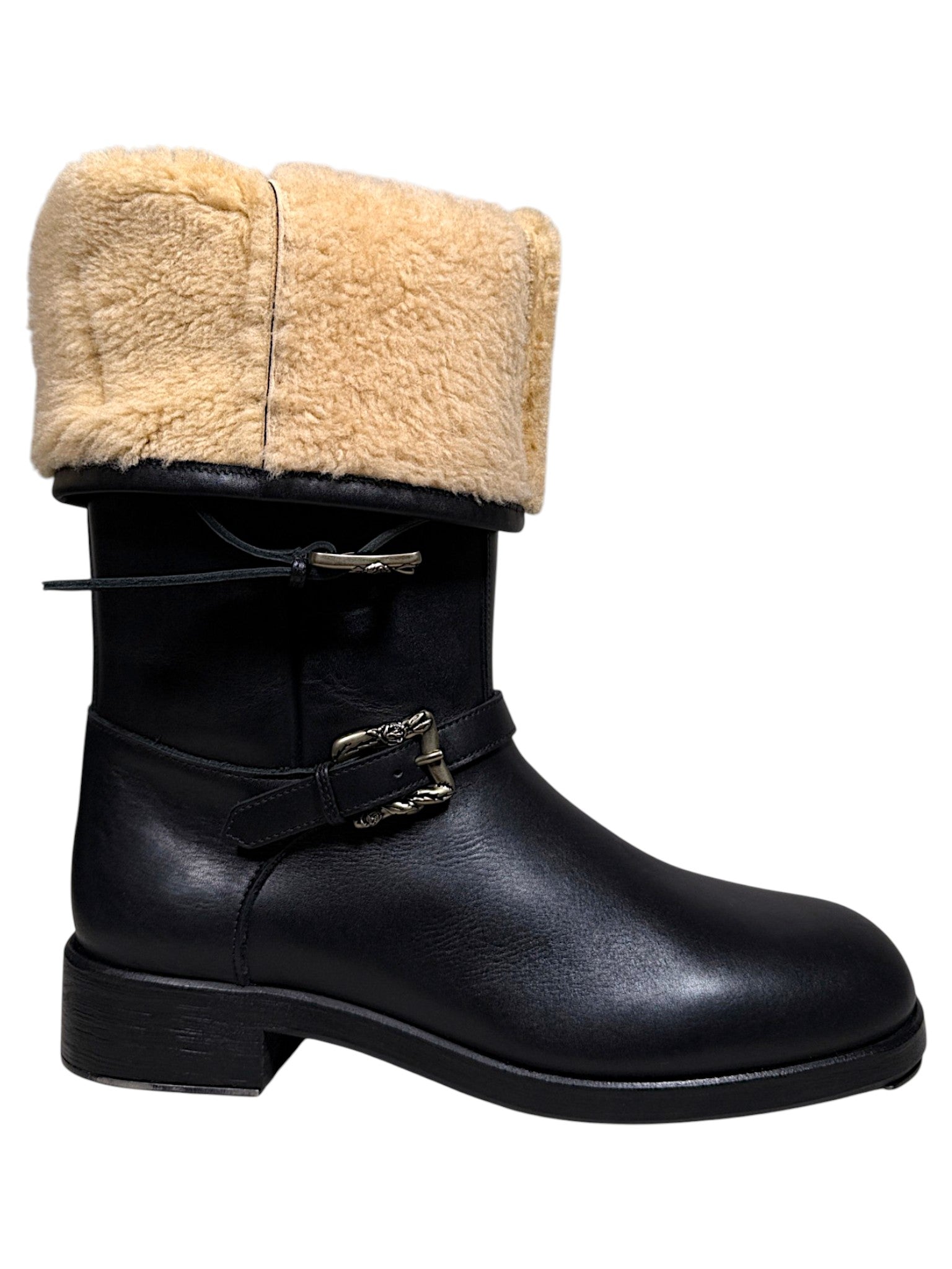 Enfants Riches Déprimés ERD Soviet Arctic Shearling Buckle Leather Boots Verified YP Collective