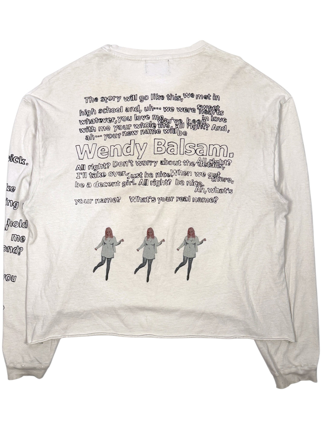 Wendy Balsam Monologue Graphic on ERD Buffalo 66 White Long Sleeve Tee