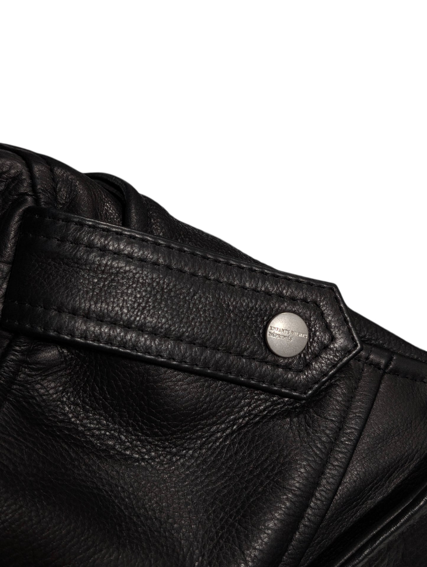 enfants riches deprimes leather chessboard motorcycle jacket zipper detail