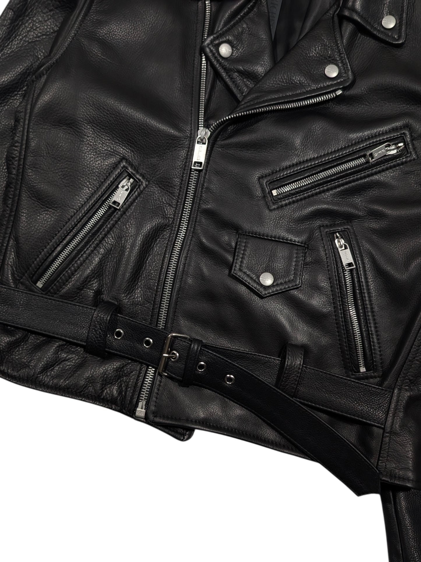 enfants riches deprimes leather jacket chessboard pattern black leather