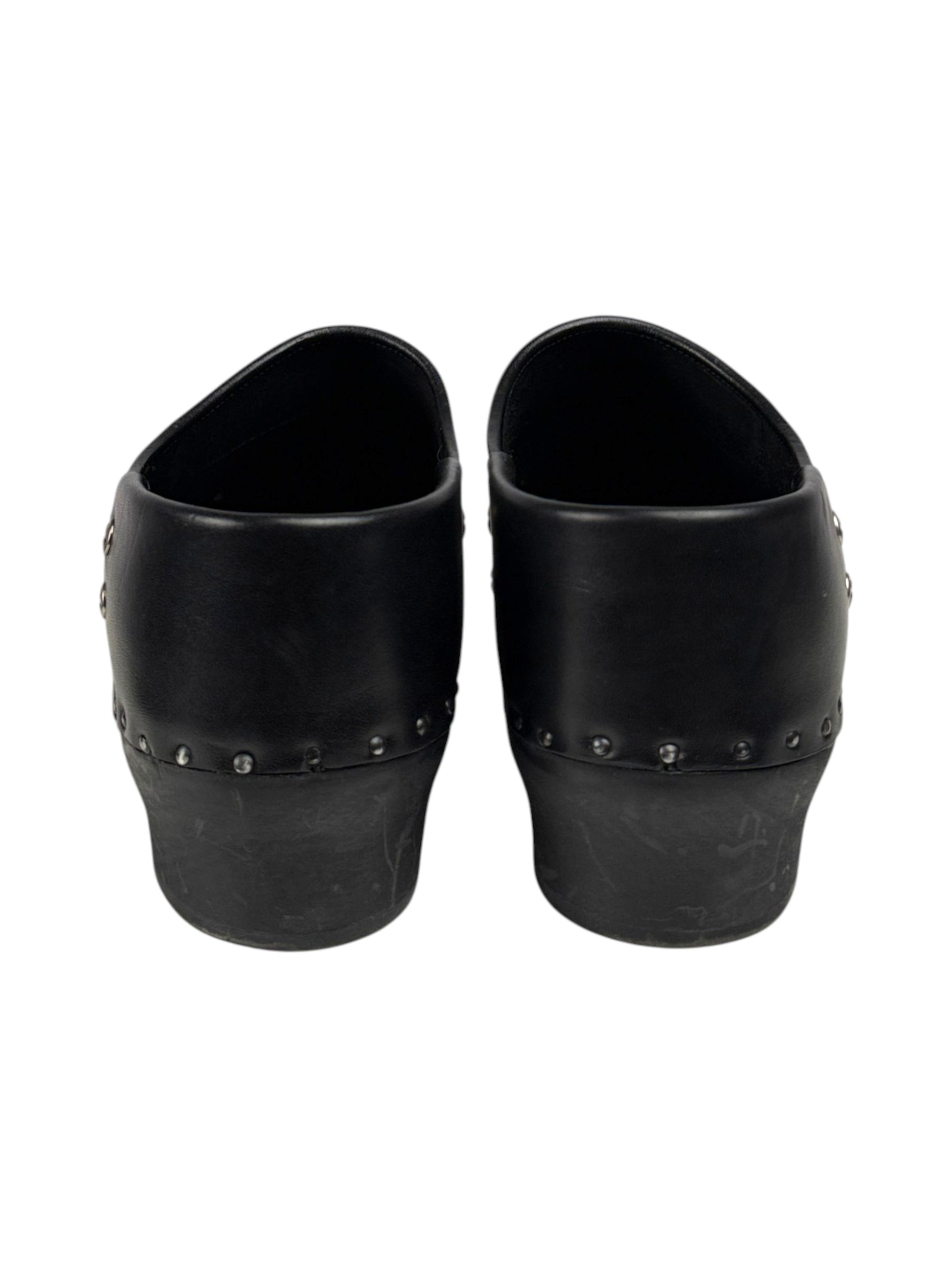 Heel counter iron cross studs Enfants Riches Déprimés black leather mules