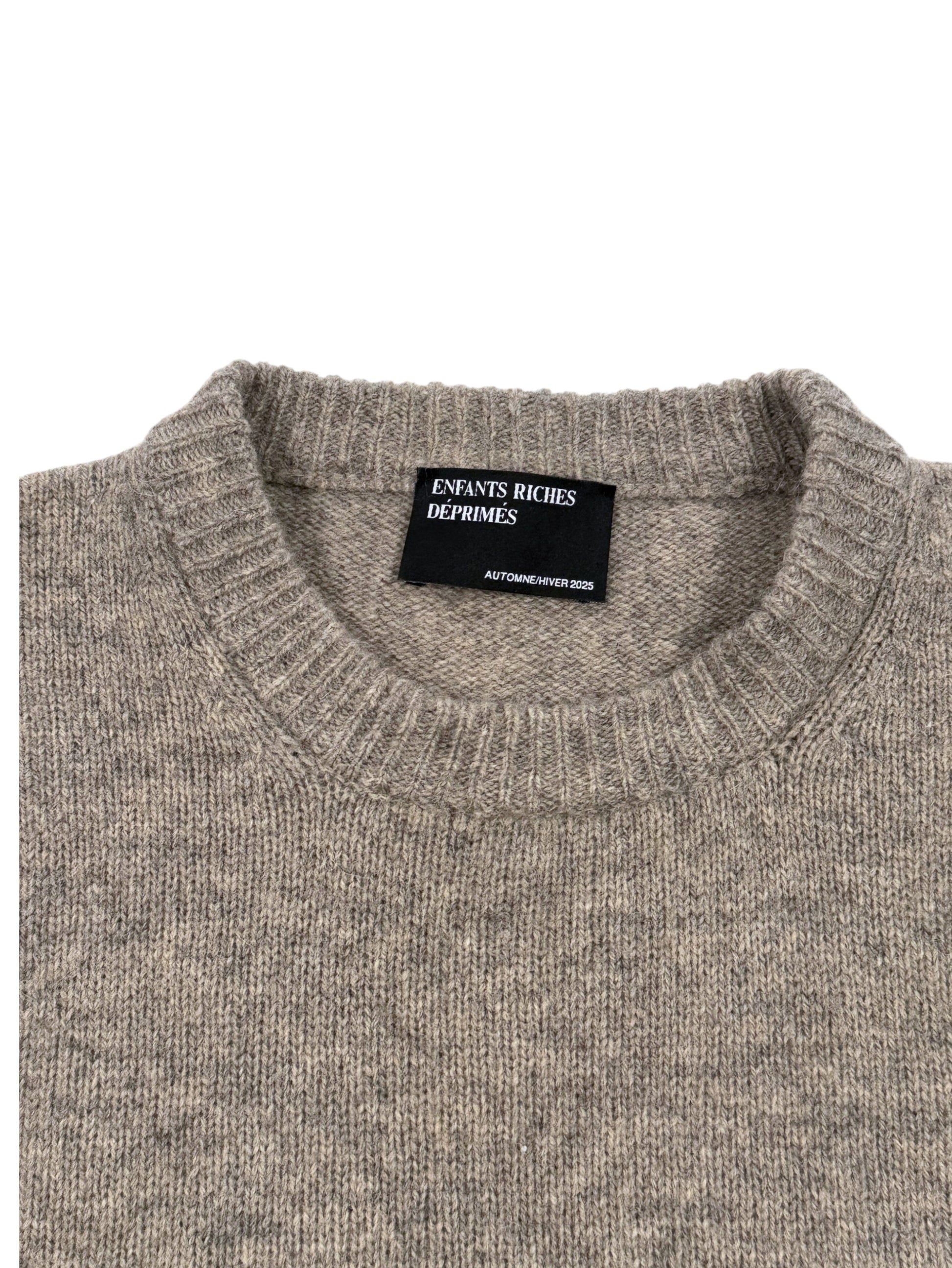 Enfants Riches Déprimés Automne Hiver 2025 grey Shetland wool knit label