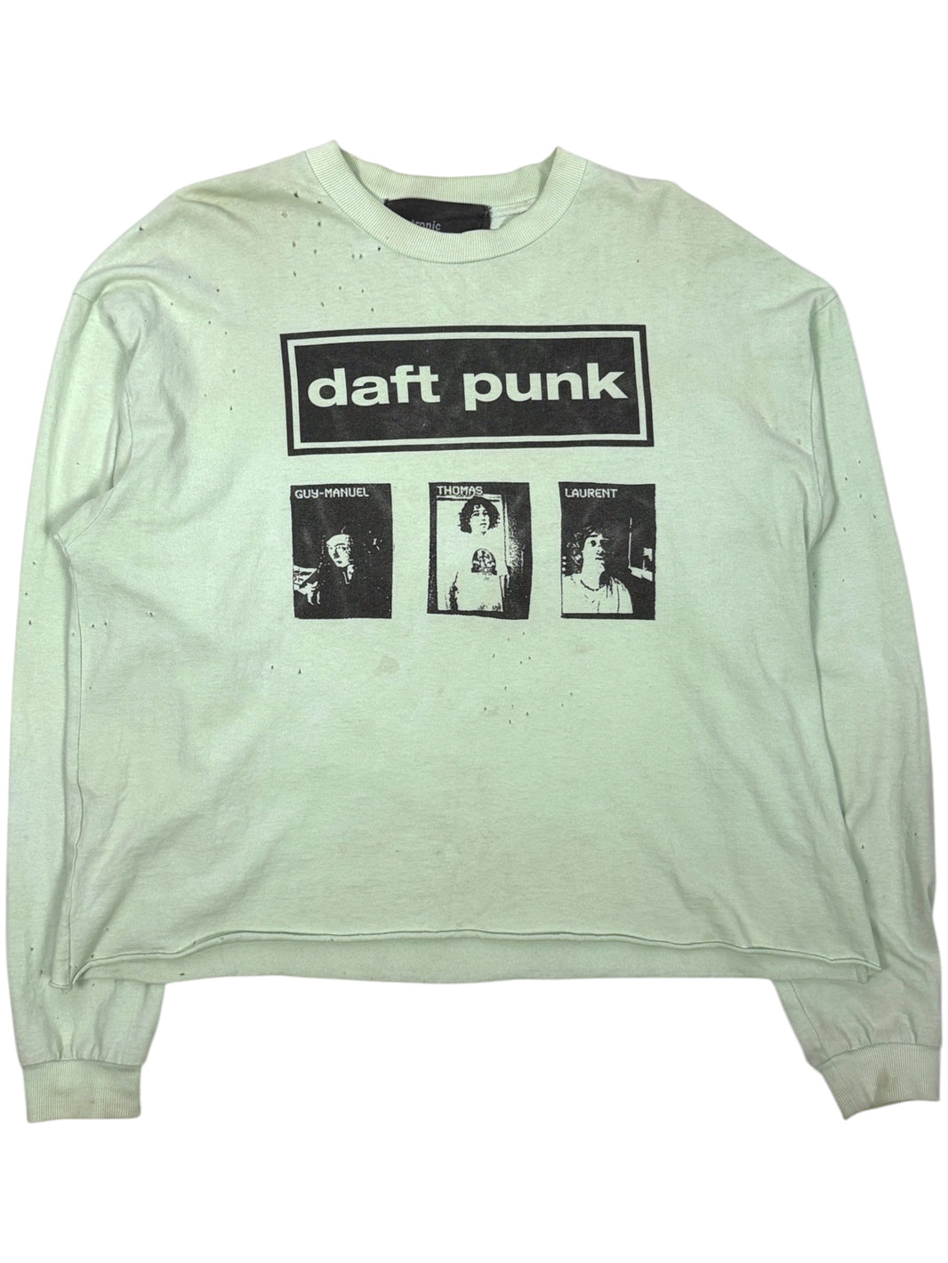 Enfants Riches Déprimés Daft Punk Long Sleeve Tee Mint Green Distressed Cotton