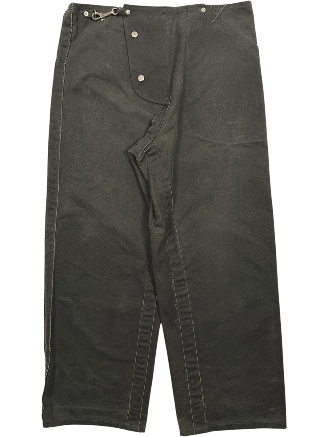 Enfants Riches Déprimés Fireman Pants olive waxed cotton wide leg