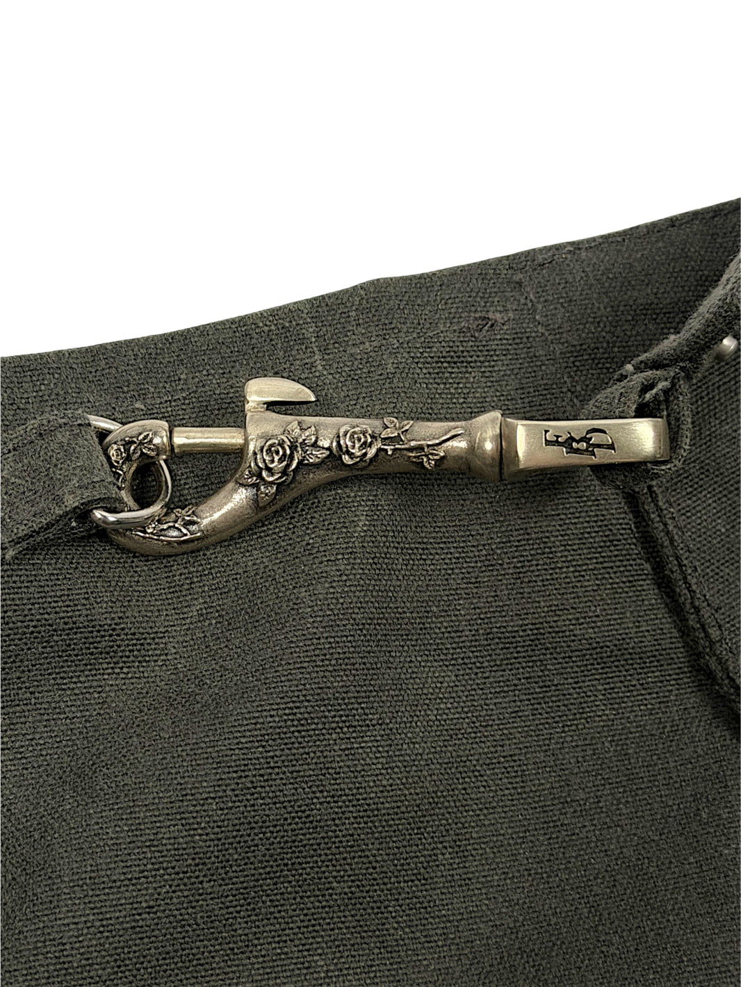Rose engraved silver key clip hardware Enfants Riches Déprimés Fireman Pants