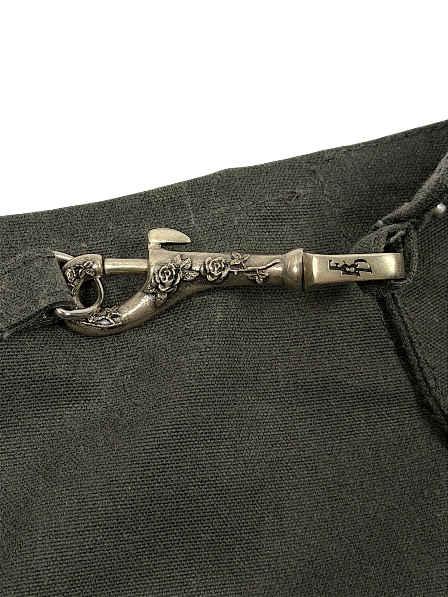 Rose engraved silver key clip hardware Enfants Riches Déprimés Fireman Pants