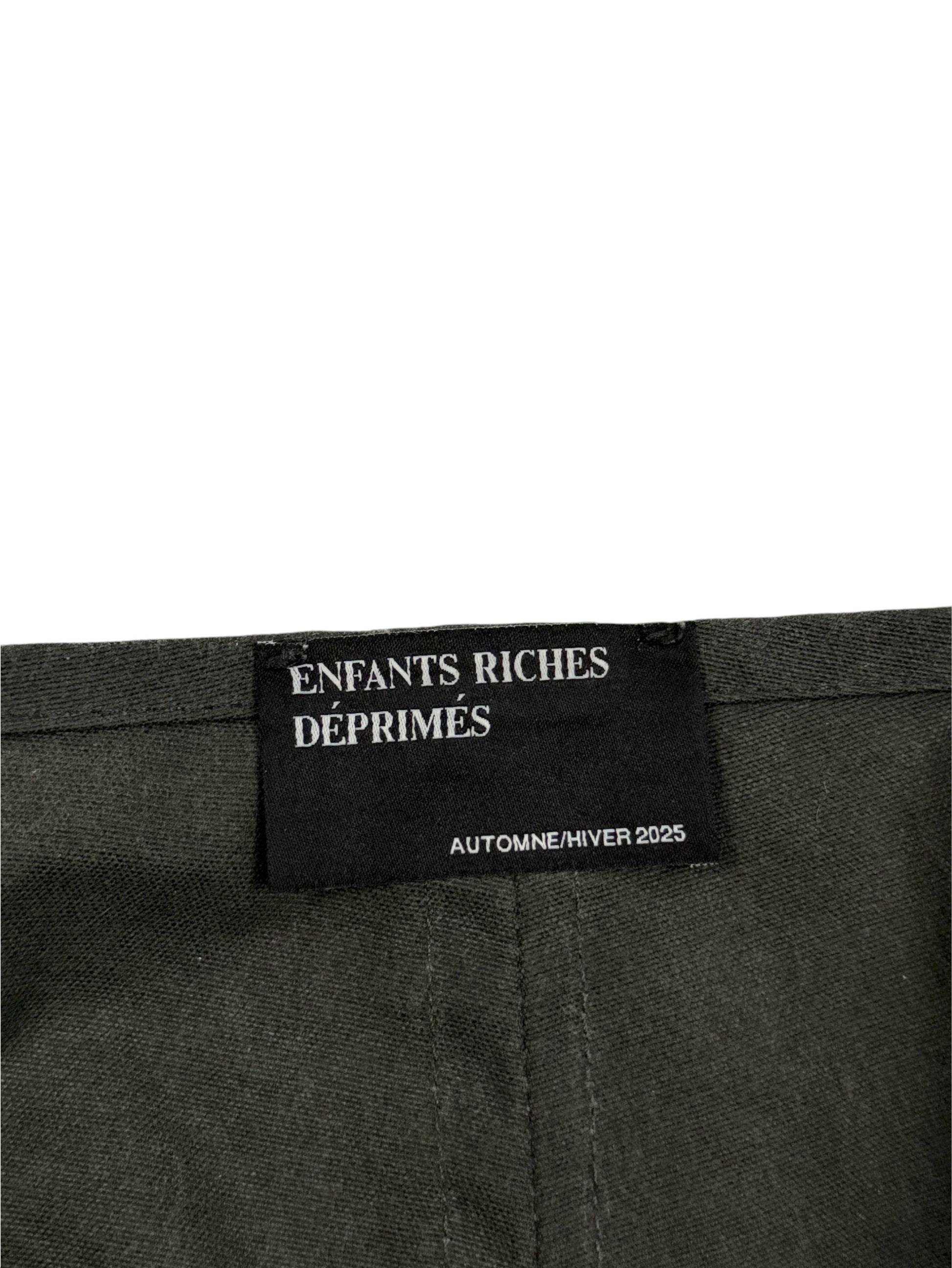 Enfants Riches Déprimés Automne Hiver 2025 woven brand label olive waxed cotton