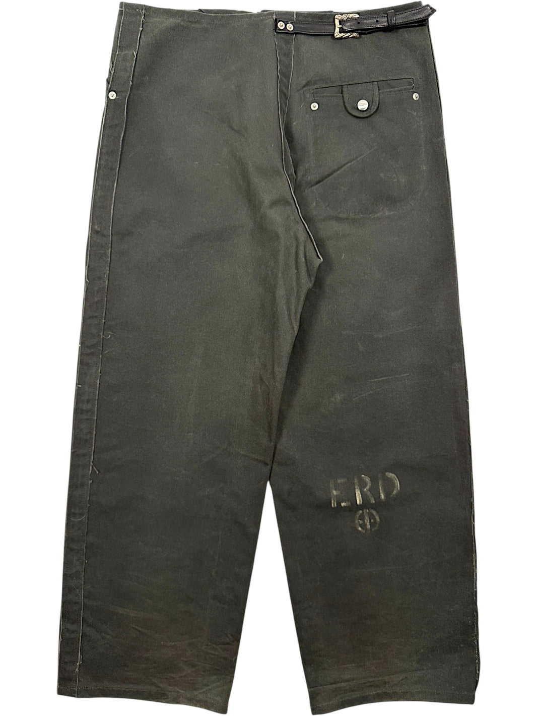 Stamped ERD calf logo olive waxed cotton Enfants Riches Déprimés Fireman Pants