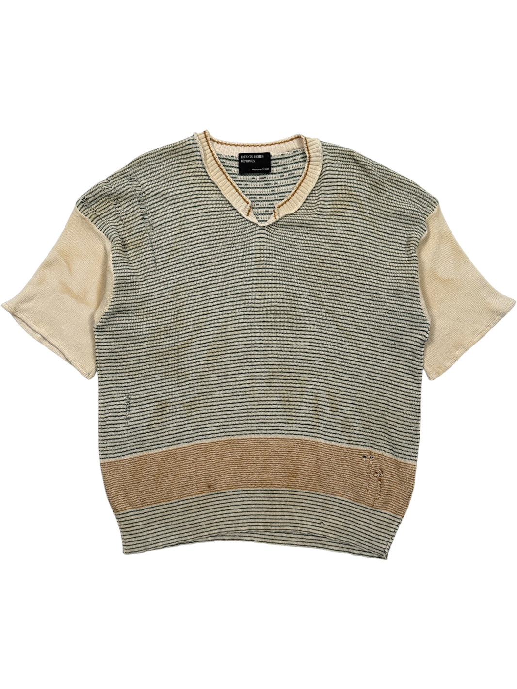 Enfants Riches Déprimés Here Comes Alice V-neck striped wool knit sweater
