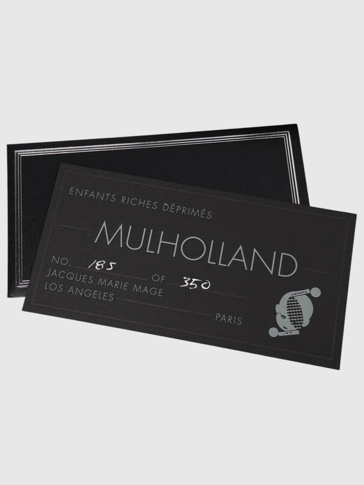 Numbered 1 of 350 Enfants Riches Déprimés Mulholland Sunglasses Authenticity Card