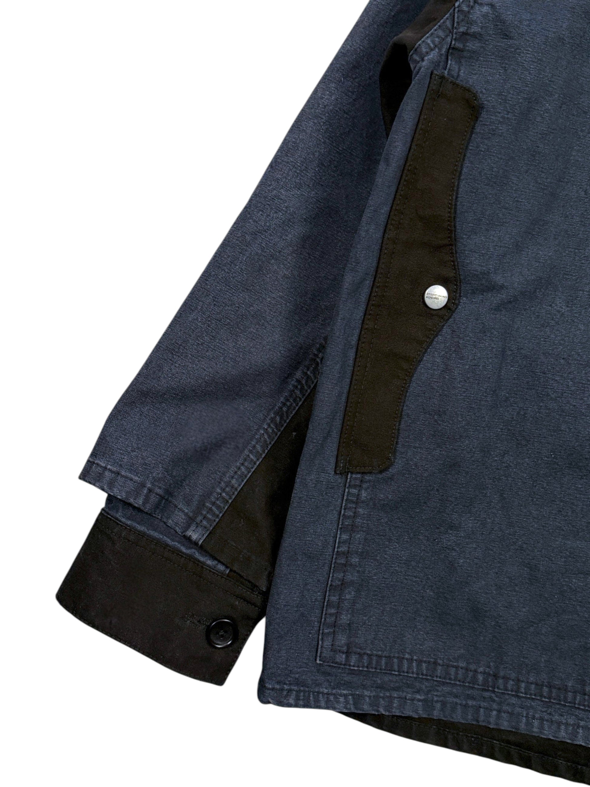 Double Sleeve Construction Snap Pocket ERD Napoleon Work Shirt Navy Canvas