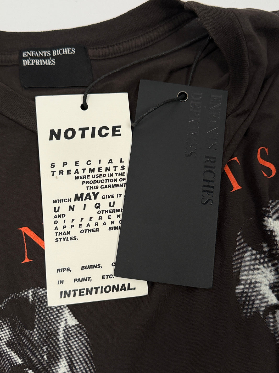 Cross Motif Photo Print on ERD Narcotica Black T-Shirt