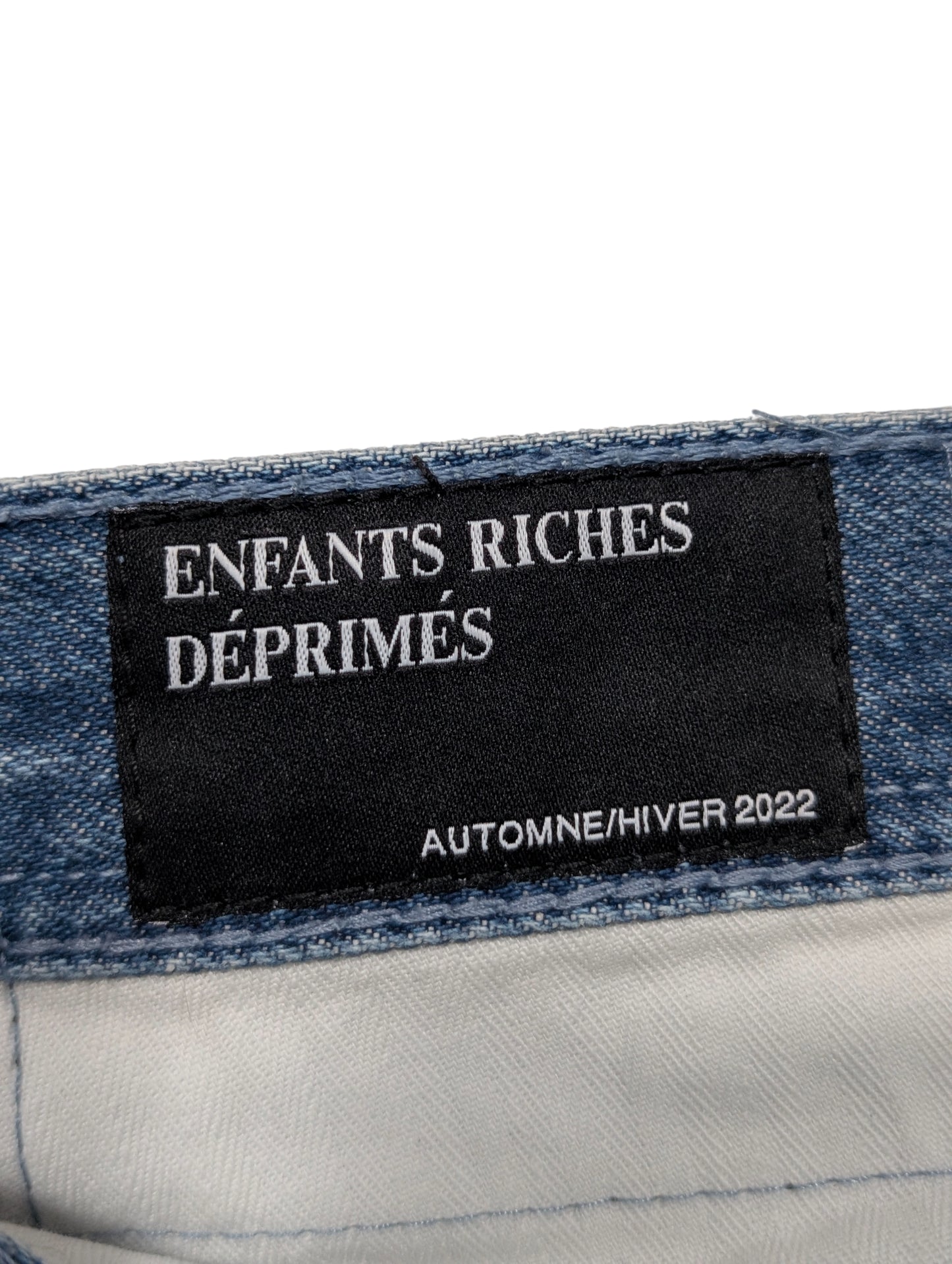 Distressed Patchwork Graphic Jeans