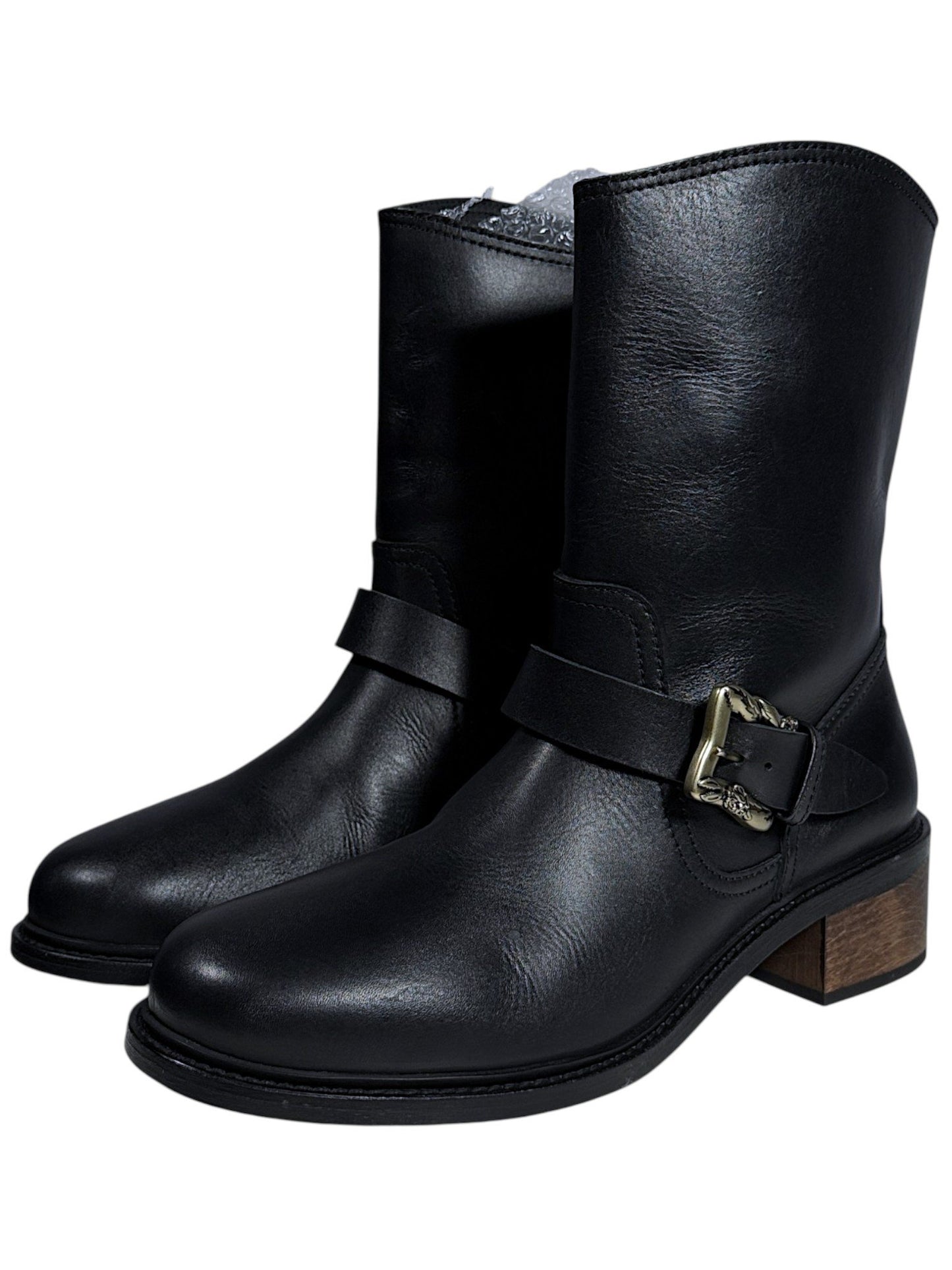Harness strap engineer boots black leather ERD Mr Porter exclusive