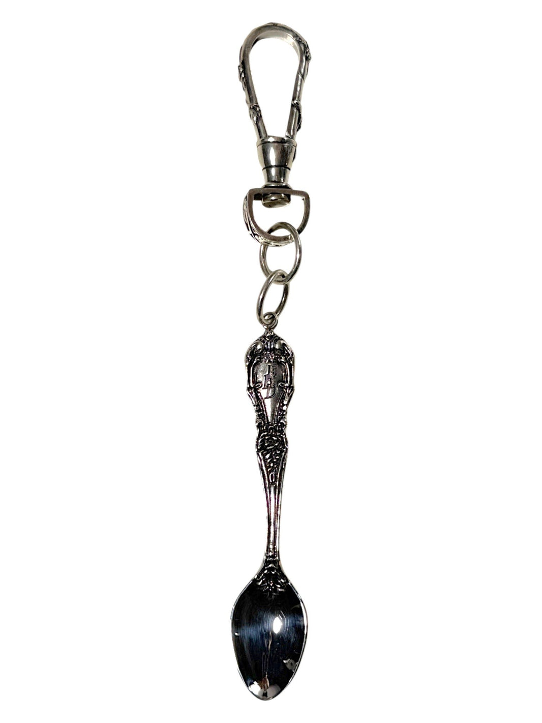 Enfants Riches Déprimés Sterling Silver Spoon Keychain Floral Repoussé Handle
