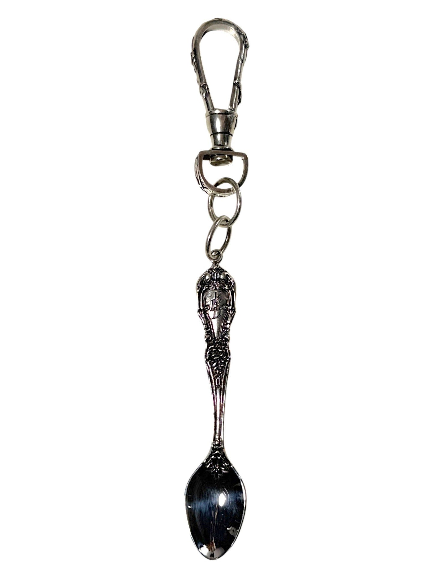 Enfants Riches Déprimés Sterling Silver Spoon Keychain Floral Repoussé Handle