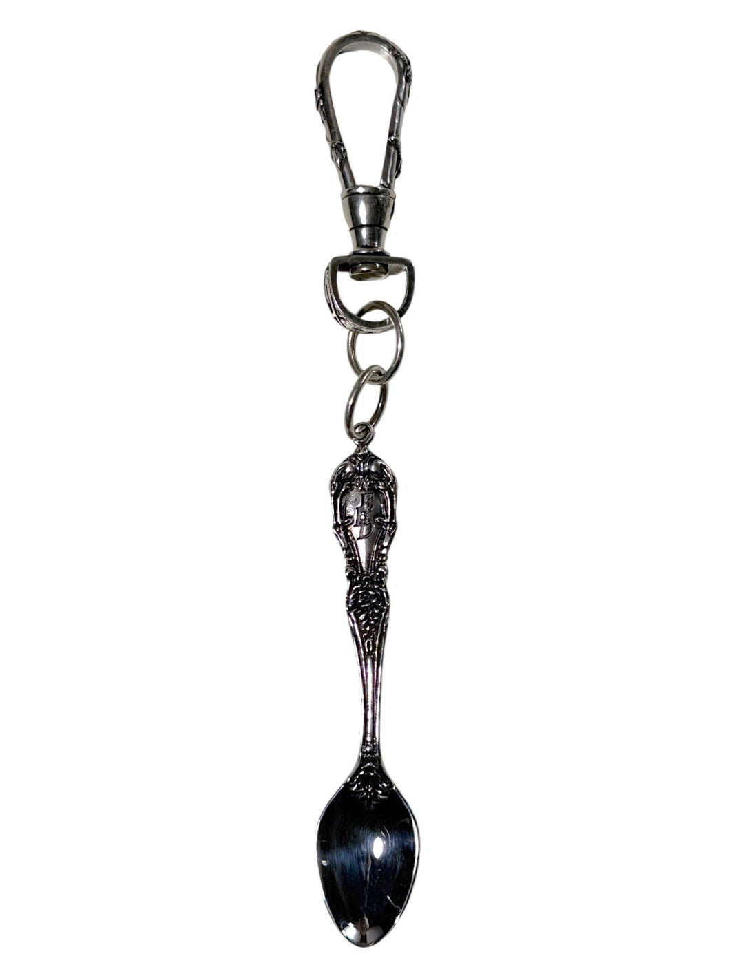 Sterling Silver Spoon Charm ERD Swivel Clip Keychain