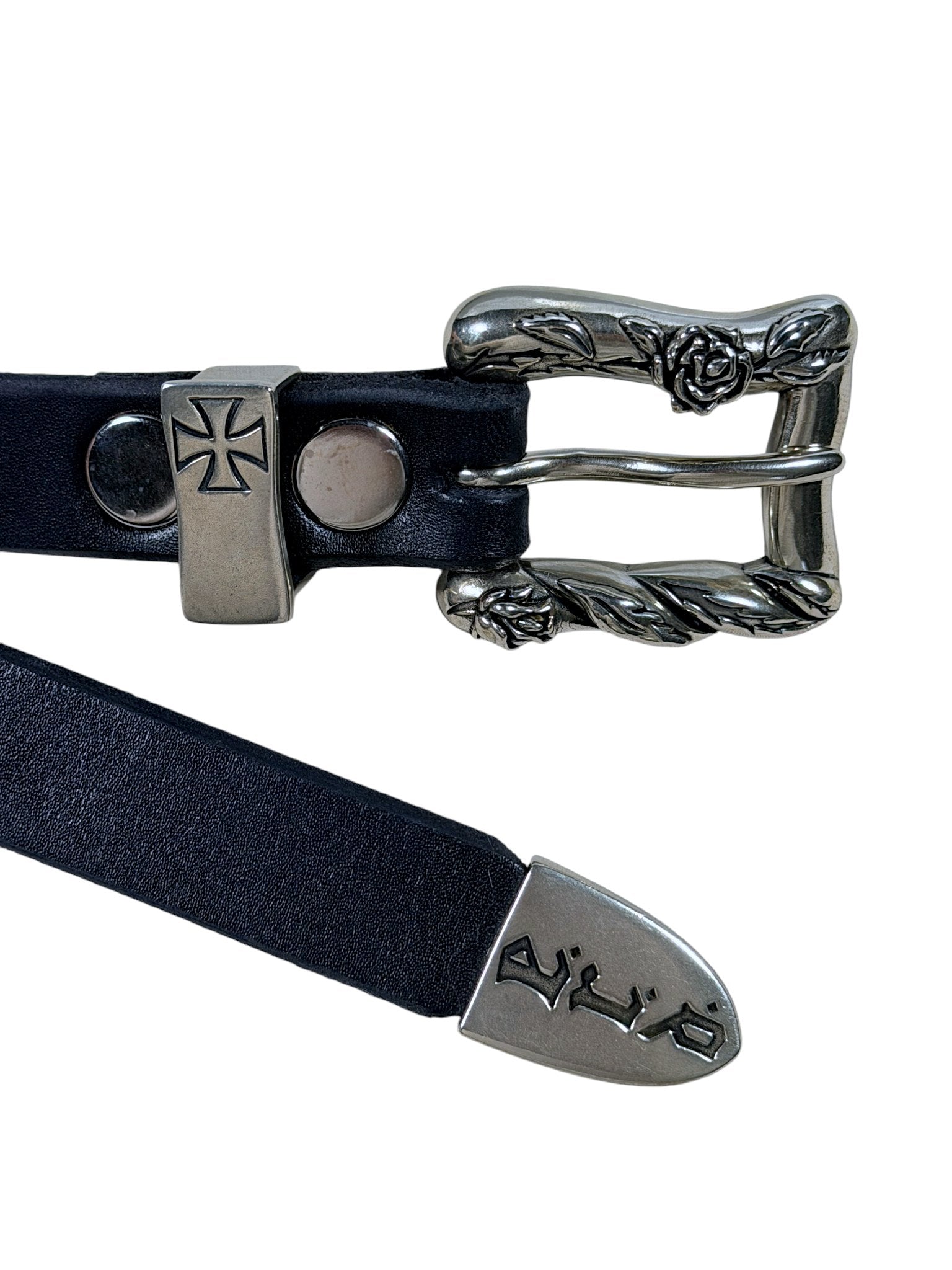 Enfants Riches Déprimés size 95 black studded leather belt silver hardware