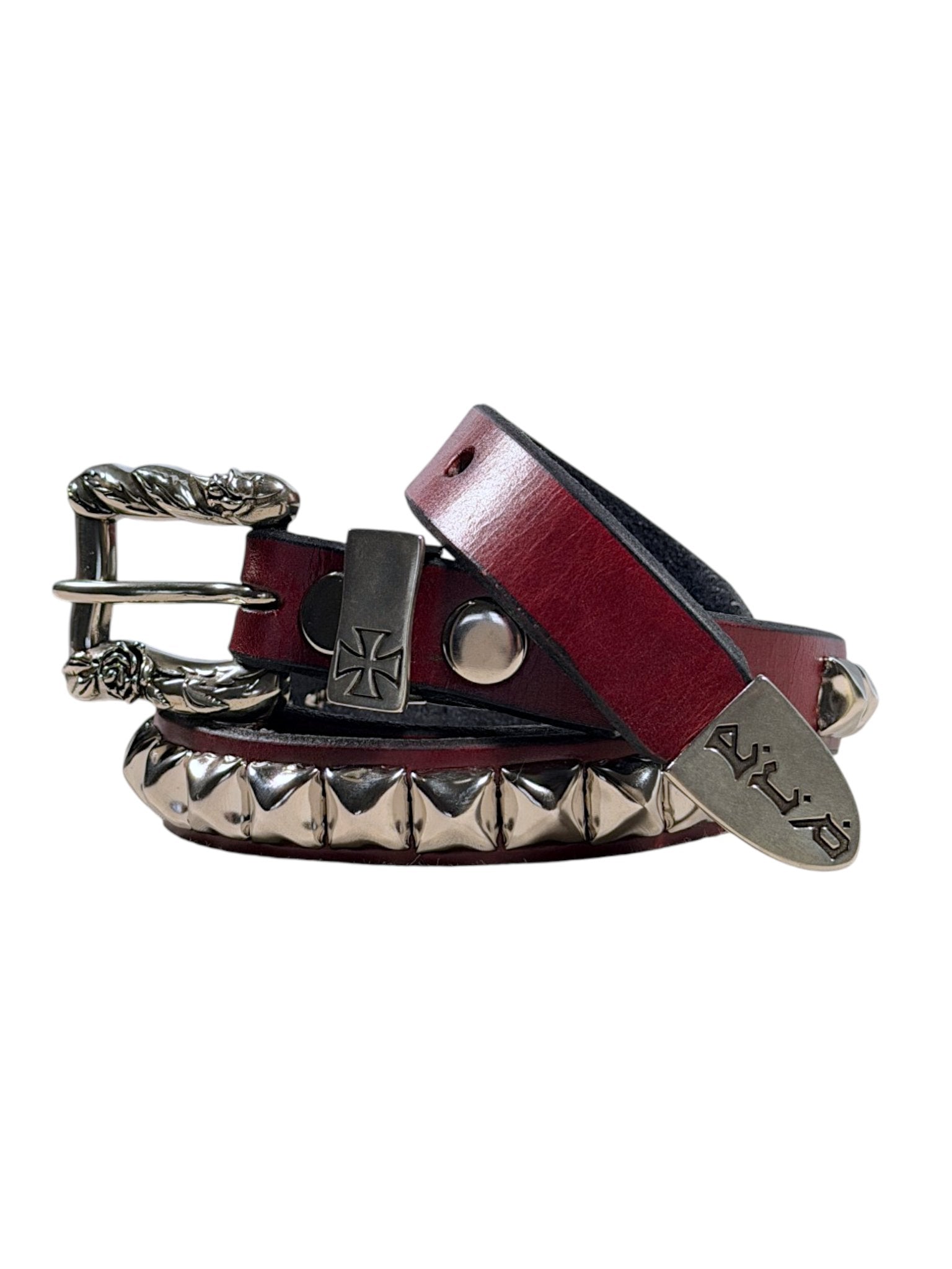 Iron cross keeper snap closure Enfants Riches Déprimés red leather belt