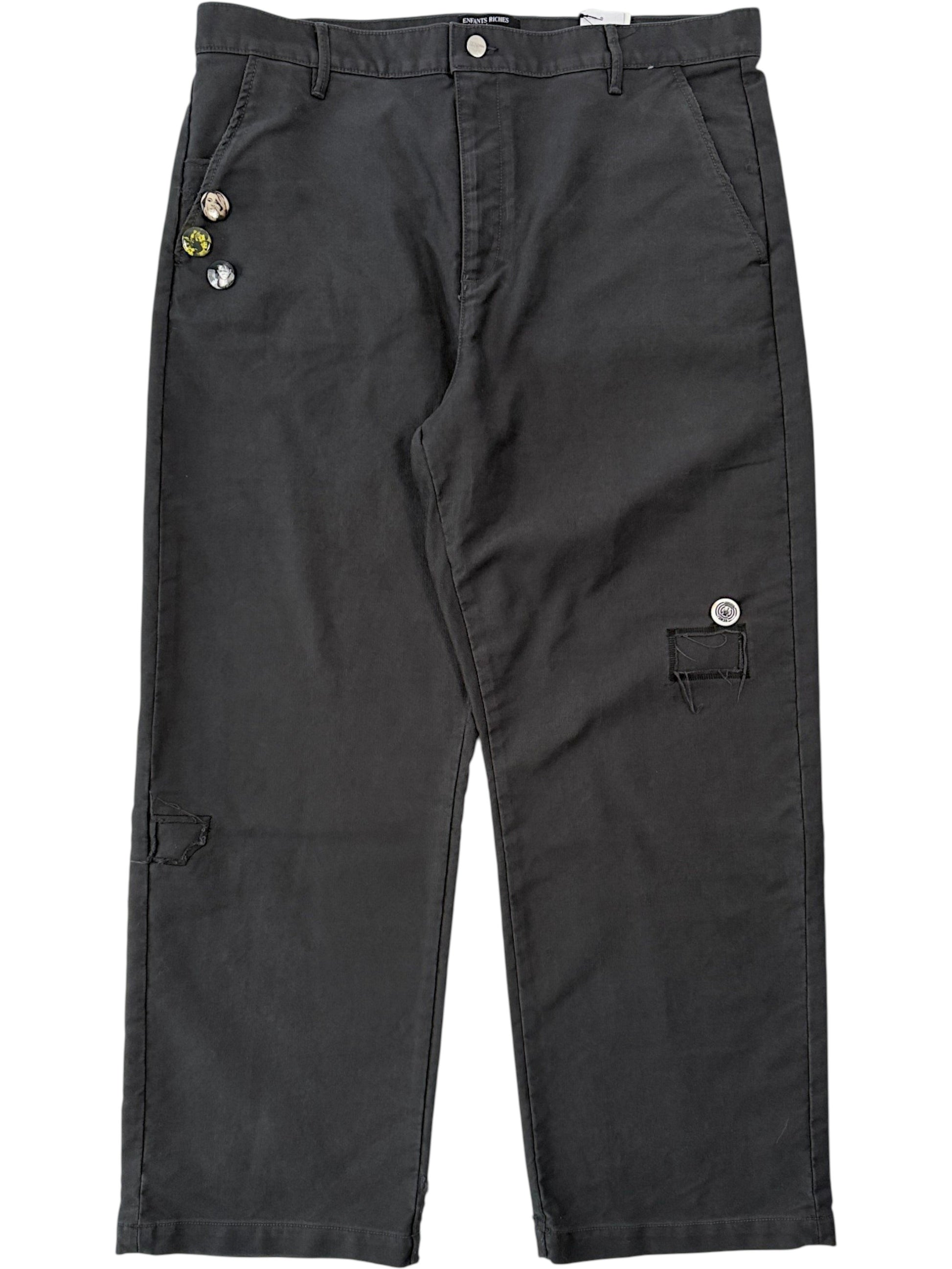 Enfants Riches Déprimés Swiss Auto Dicky grey cotton pants with photo pin badges