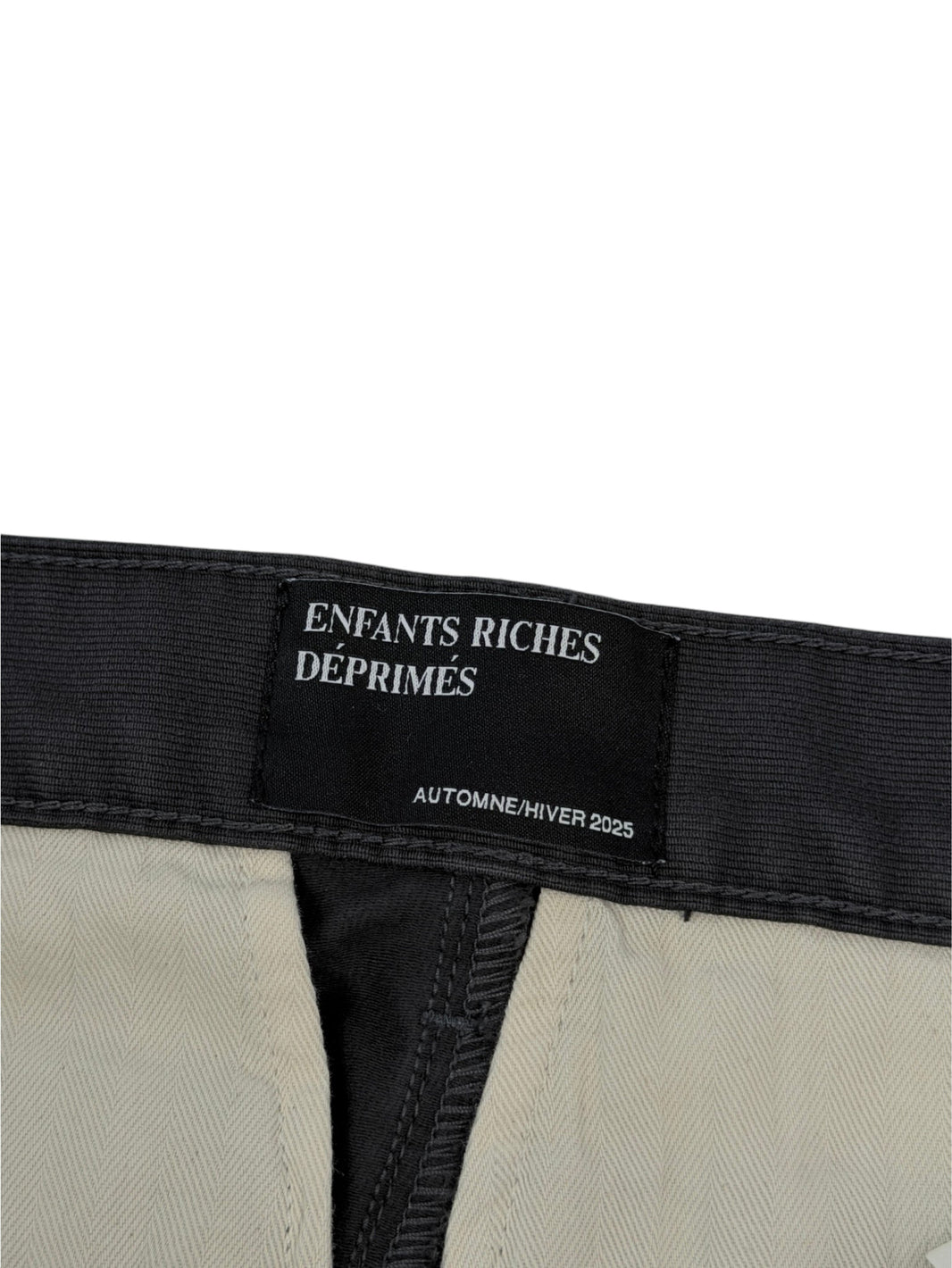 Enfants Riches Déprimés Automne Hiver 2025 woven brand tag grey cotton pants