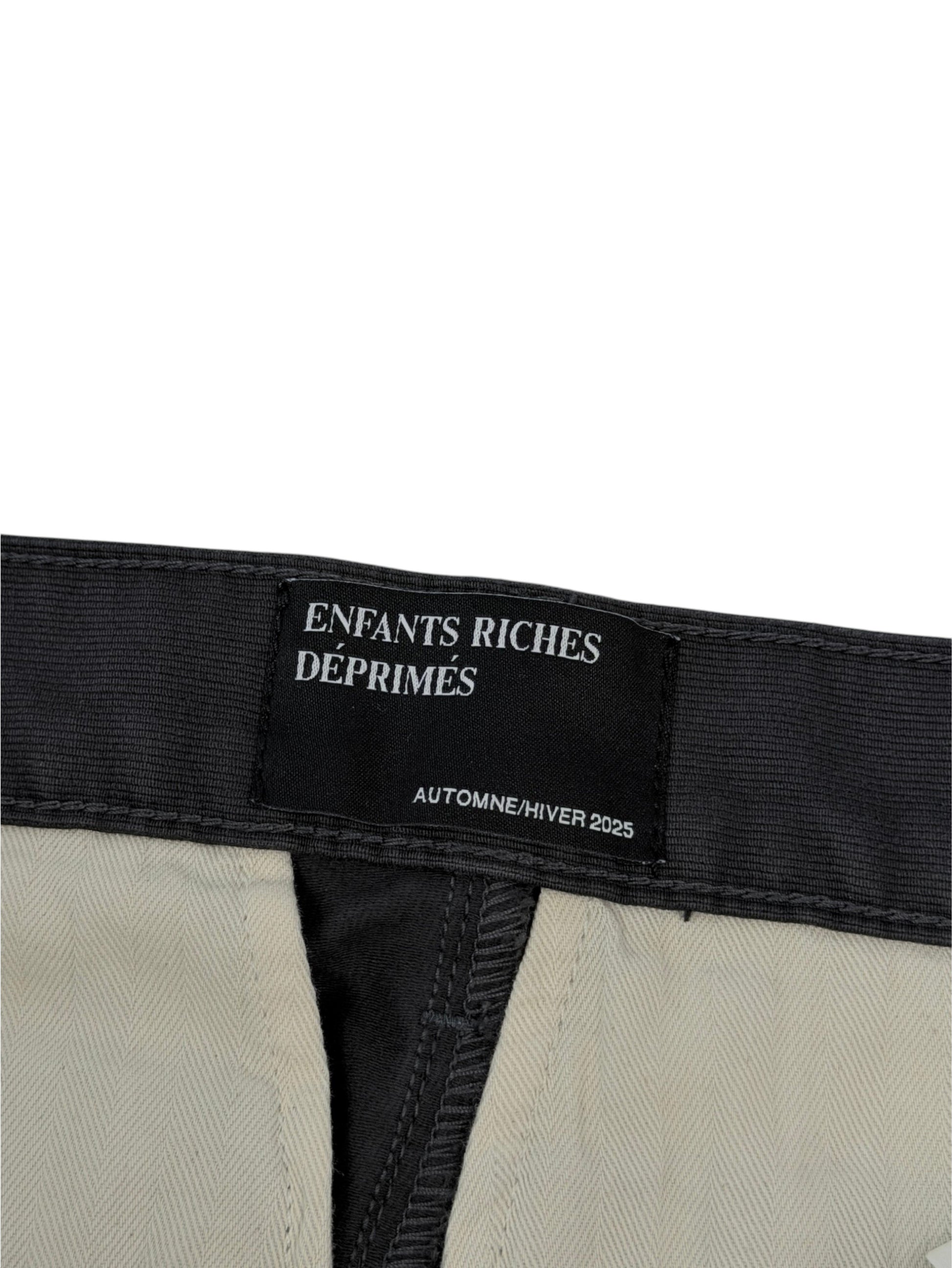Enfants Riches Déprimés Automne Hiver 2025 woven brand tag grey cotton pants
