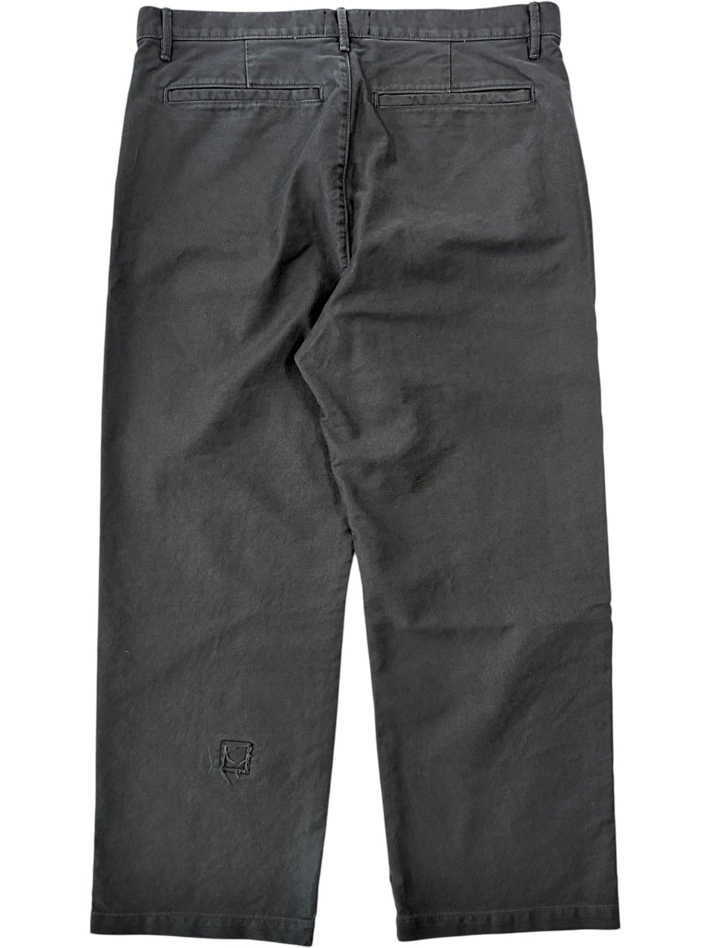 Grey cotton Enfants Riches Déprimés Swiss Auto Dicky pants with distressed hem patch