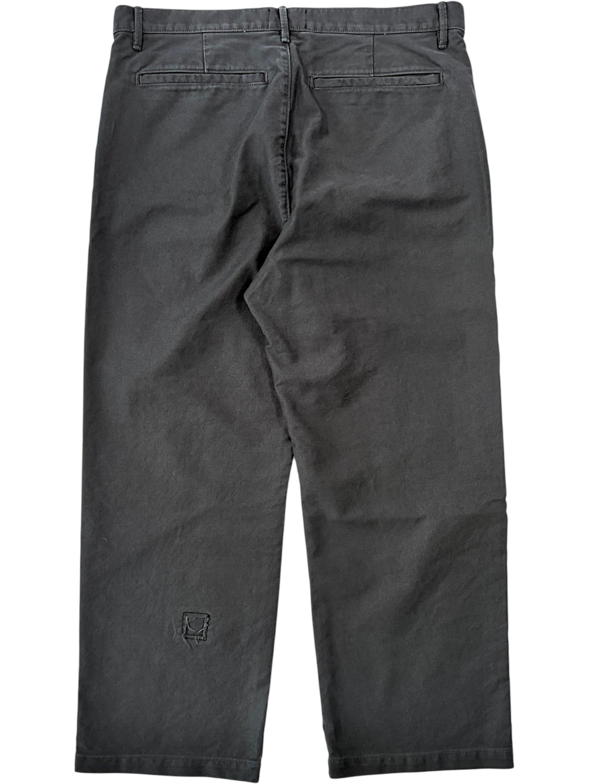 Grey cotton Enfants Riches Déprimés Swiss Auto Dicky pants with distressed hem patch